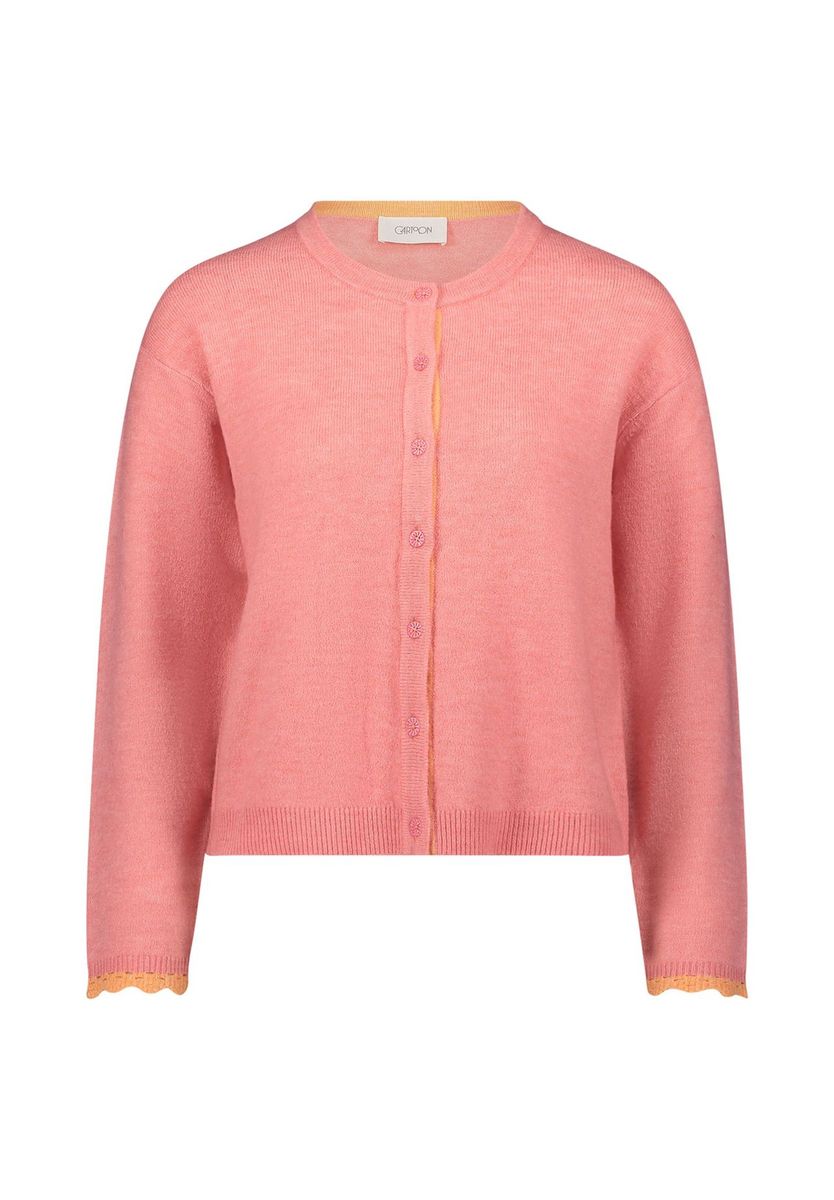 CARTOON Strickjacke, Wellensaum, für Damen, pink, 34