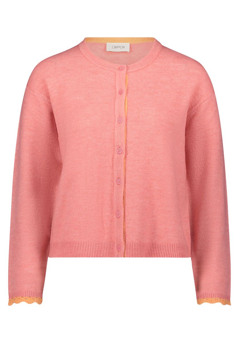CARTOON Strickjacke, Wellensaum, für Damen, pink, 34