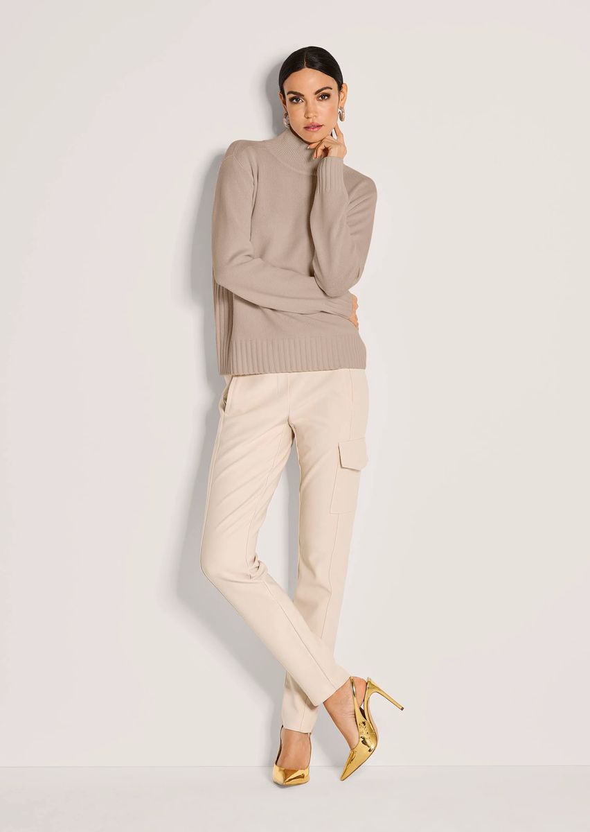Stehkragenpullover mit Kaschmir-Anteil