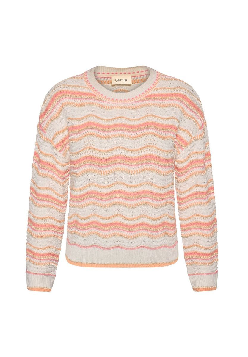 Gestreifter, strukturierter Strickpullover