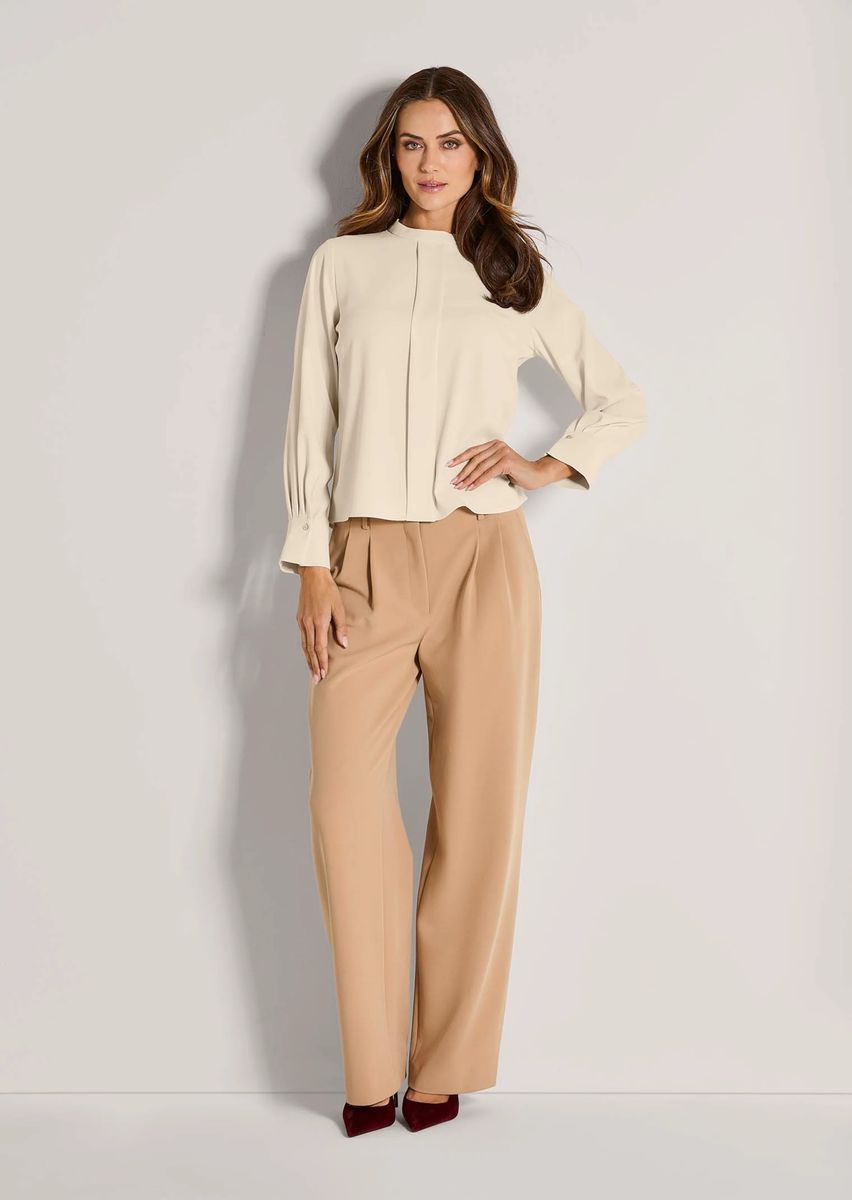 Elegante Schlupfbluse mit Quetschfalte