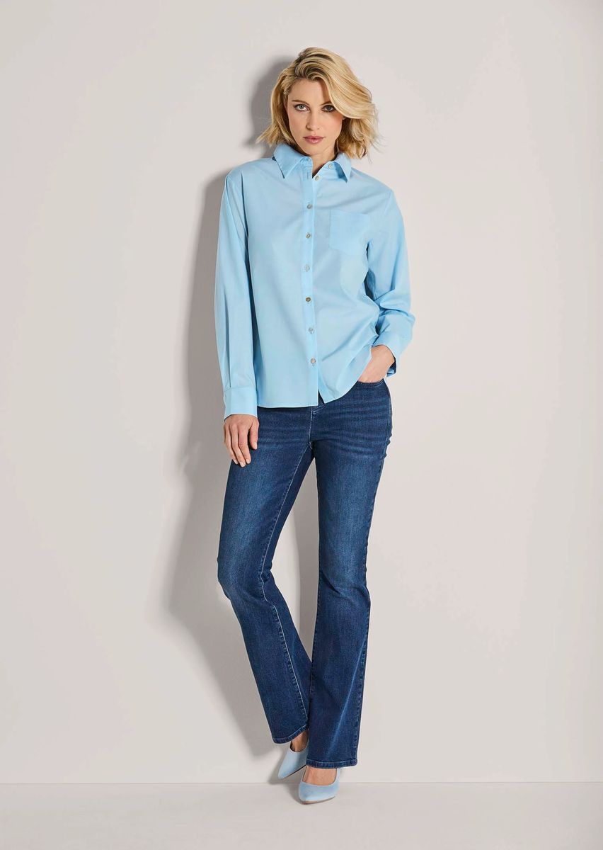 Longbluse mit gerundetem Saum