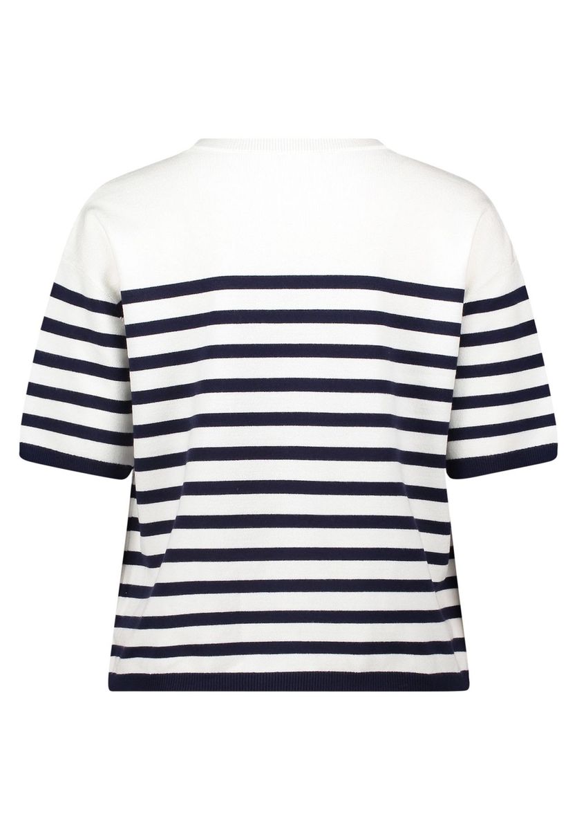 Gestreiftes Strickoberteil mit Rundhalsausschnitt