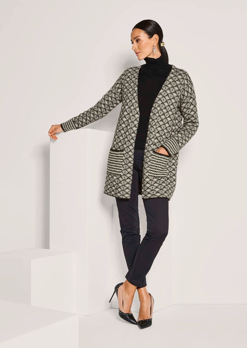 Oversize-Strickjacke mit Jacquard-Muster