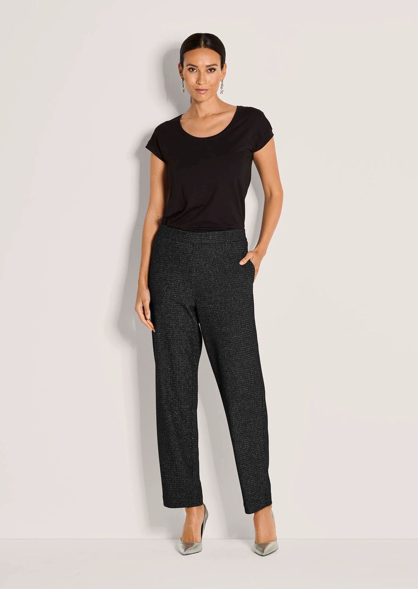 Konische Jerseyhose mit Glanzeffekt