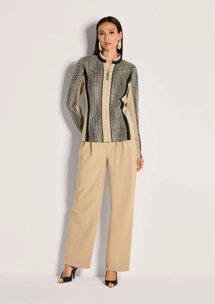 Strukturierter geometrischer Blazer mit Reißverschluss