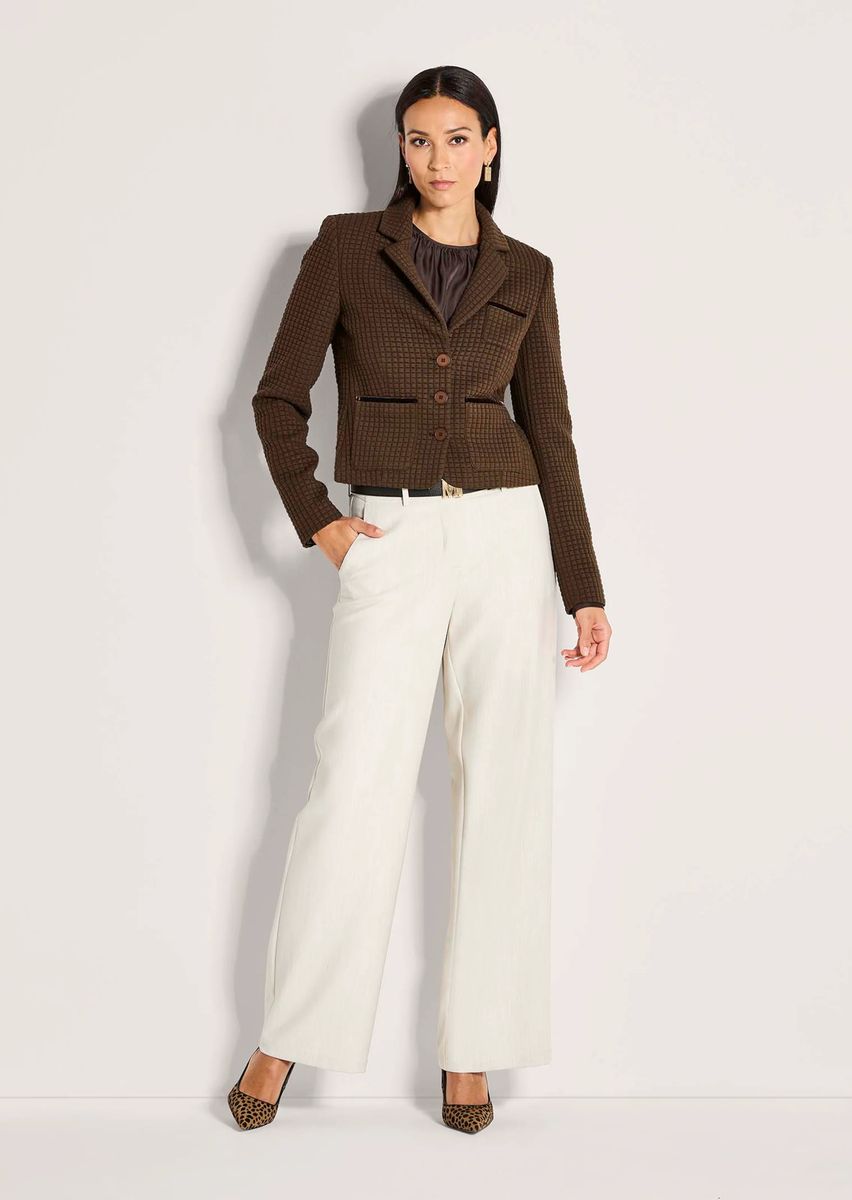 Kurzer Jersey-Blazer mit Waffelstruktur