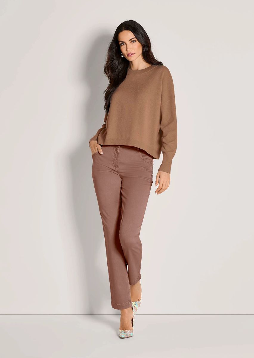 Kurzer Oversize-Kaschmirmix-Pullover