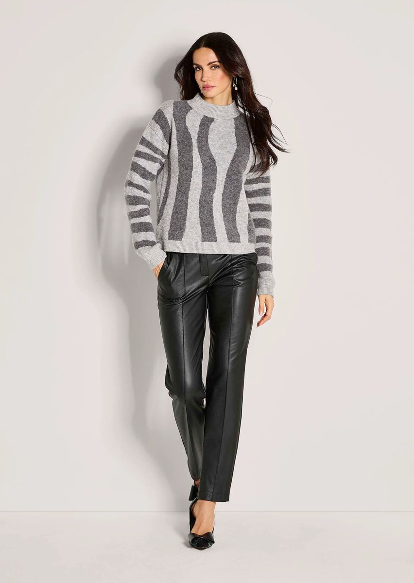 Jacquard-Pullover mit Wellenmuster