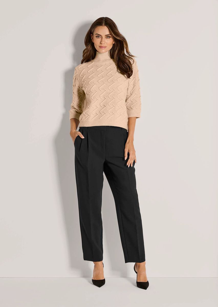 Struktur-Pullover aus reiner Schurwolle