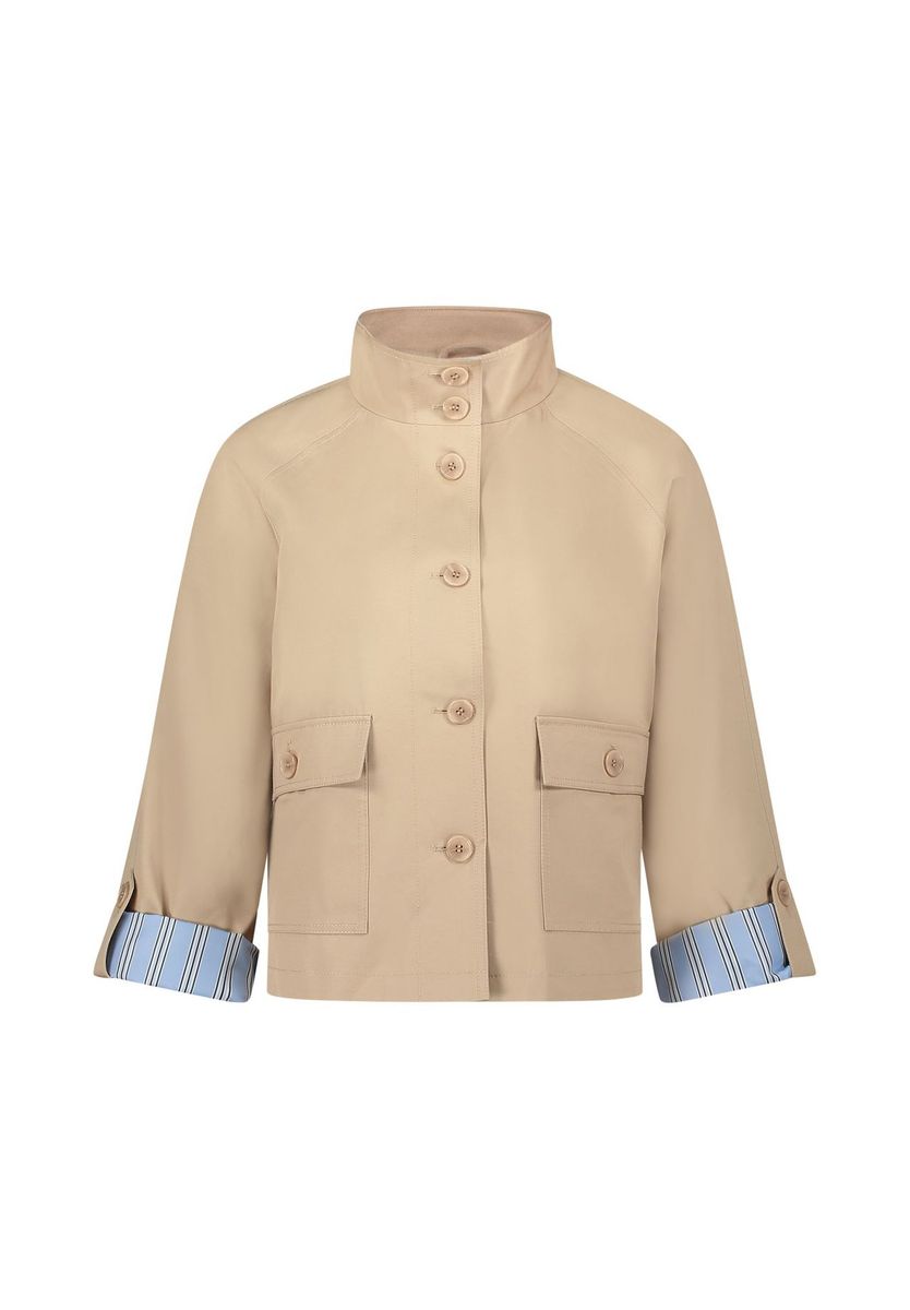 Lässige A-Linien Beige Jacke
