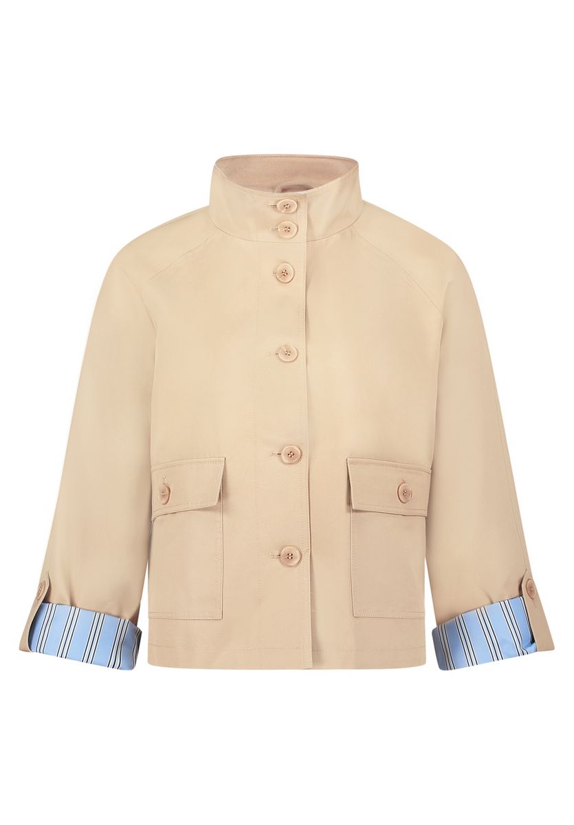 Lässige A-Linien Beige Jacke
