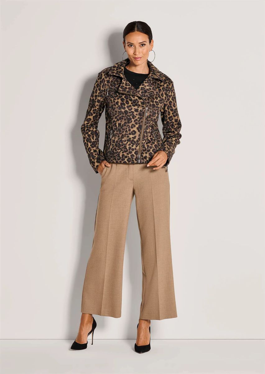 Bikerjacke aus Scuba mit Animalprint