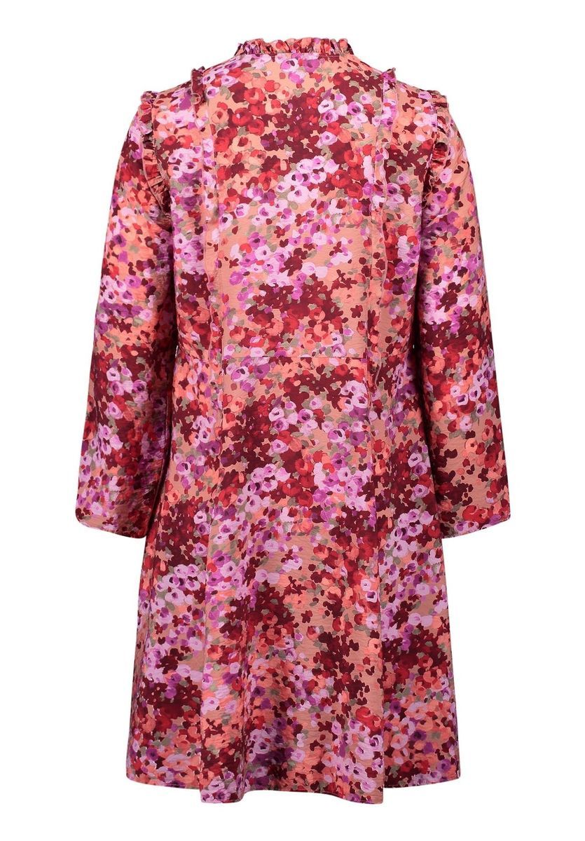 Geblümtes Minikleid mit Rüschenbesatz