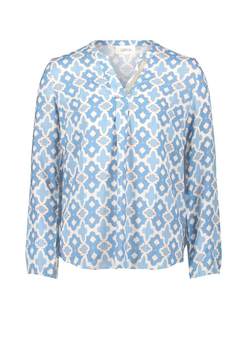 Blusenshirt mit geometrischem V-Ausschnitt