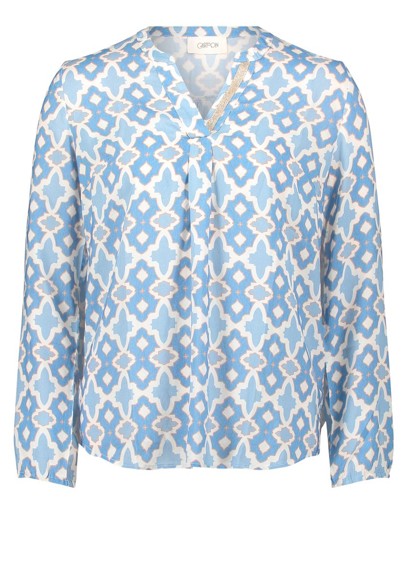 Blusenshirt mit geometrischem V-Ausschnitt
