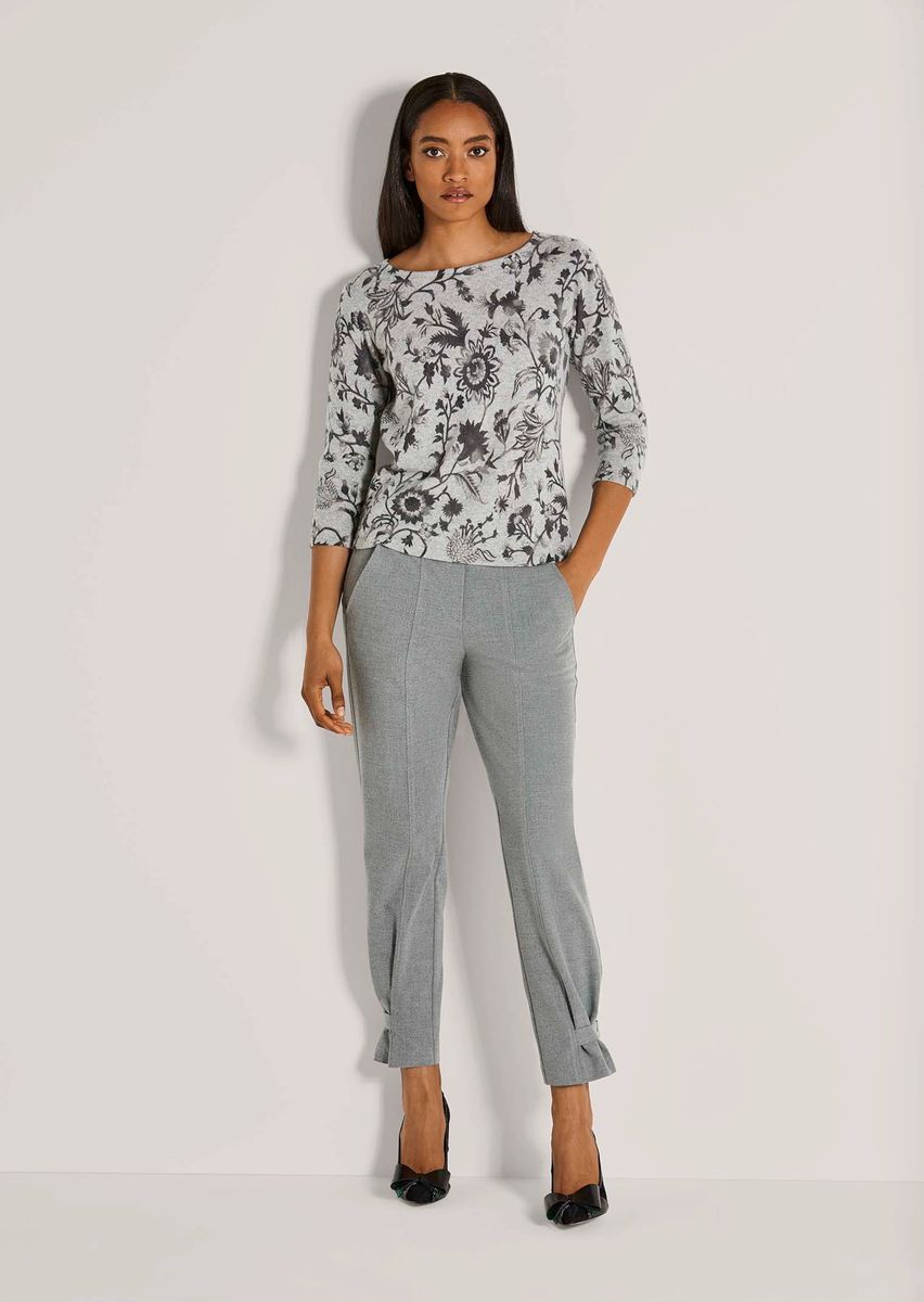 Kaschmirpullover mit floralem Muster