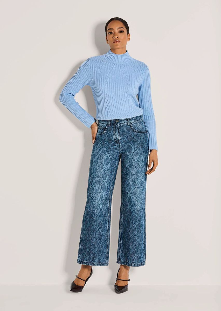 Weite Jeans mit Allover-Print