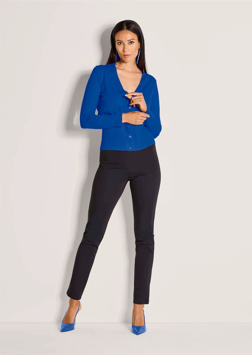 Schmal geschnittener V-Ausschnitt Cardigan