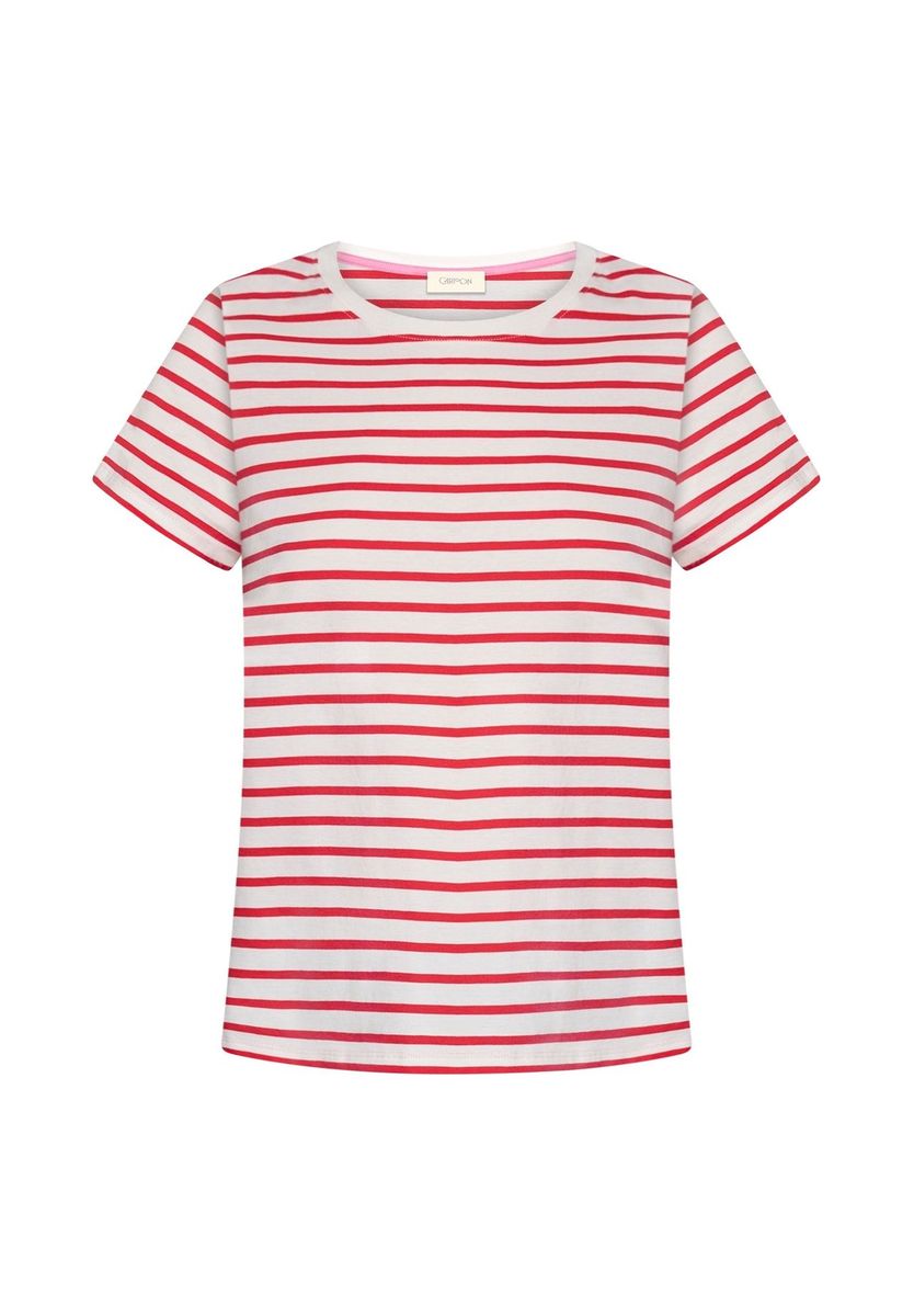 Gestreiftes Kurzarmshirt mit Rundhalsausschnitt