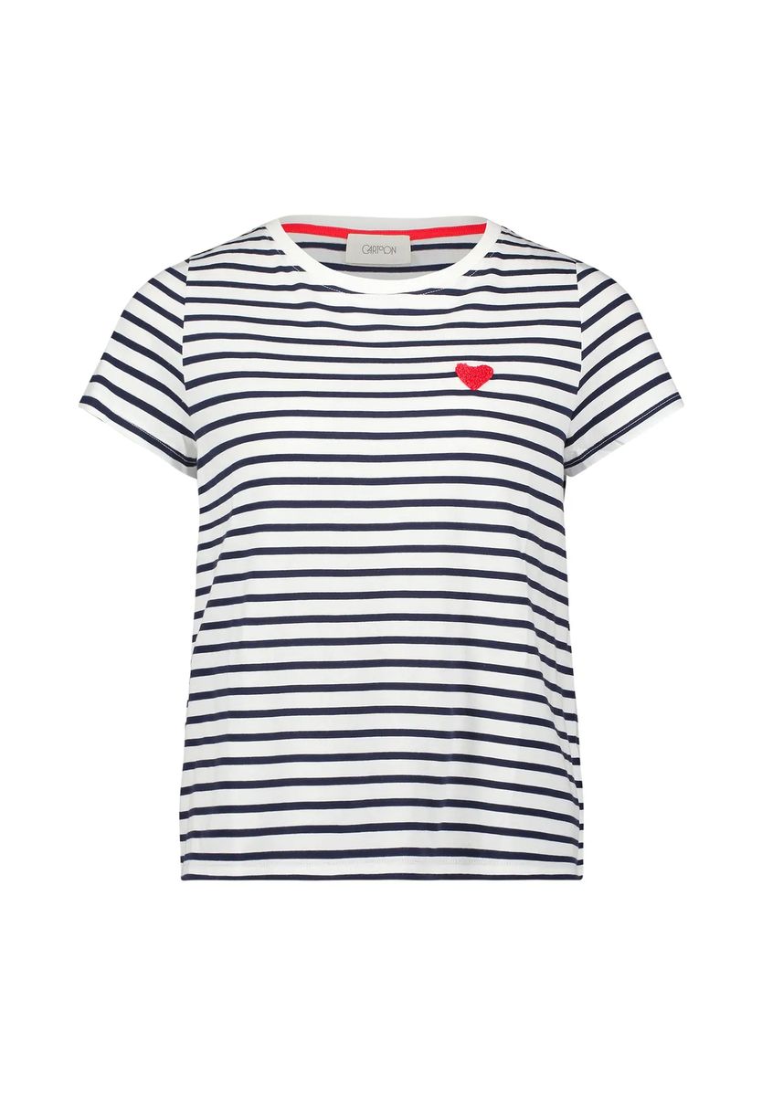 Gestreiftes Kurzarmshirt mit Rundhalsausschnitt
