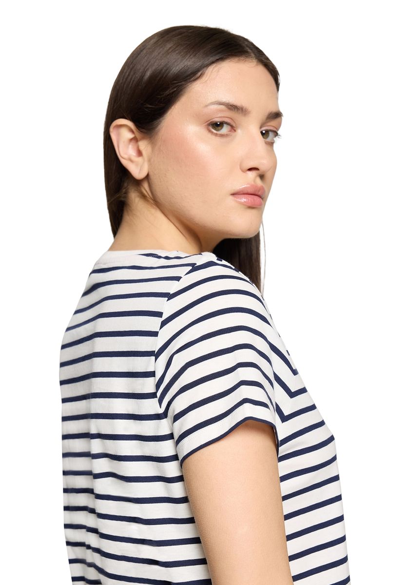 Gestreiftes Kurzarmshirt mit Rundhalsausschnitt