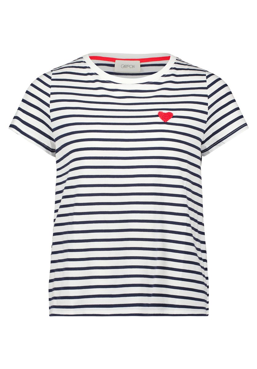 Gestreiftes Kurzarmshirt mit Rundhalsausschnitt