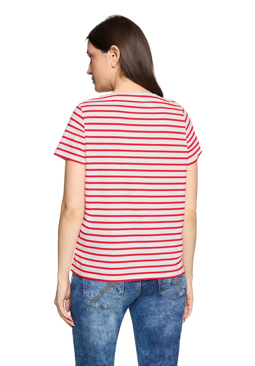 Gestreiftes Kurzarmshirt mit Rundhalsausschnitt