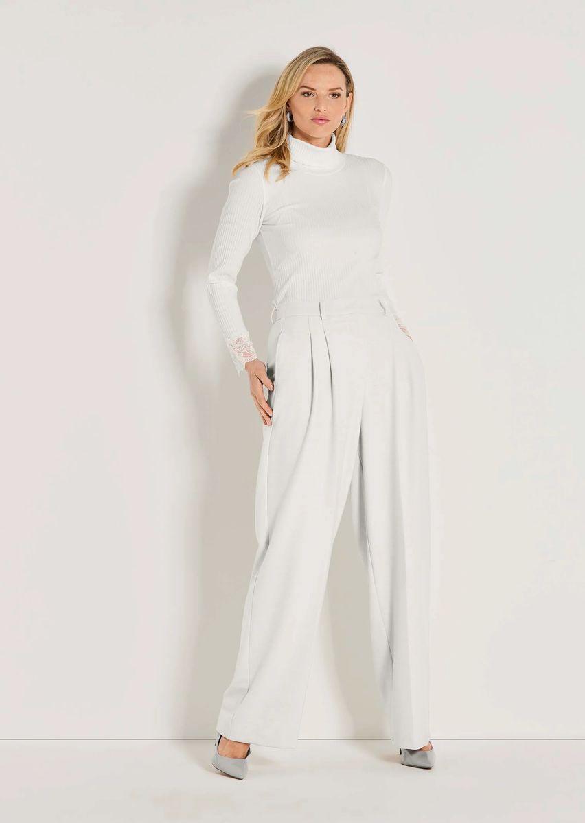 Elegante Weite Bundfaltenhose