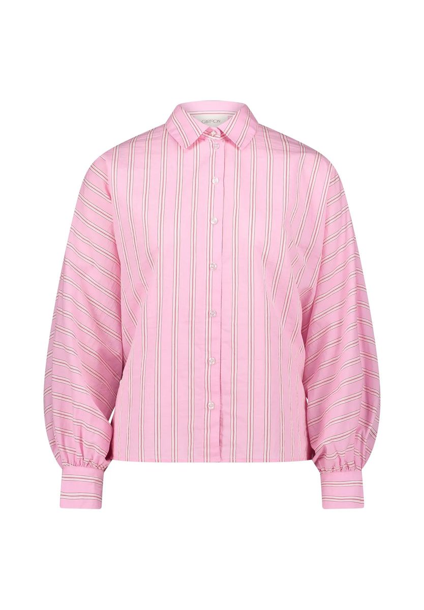 Gestreifte Oversize-Bluse mit Ballonärmeln