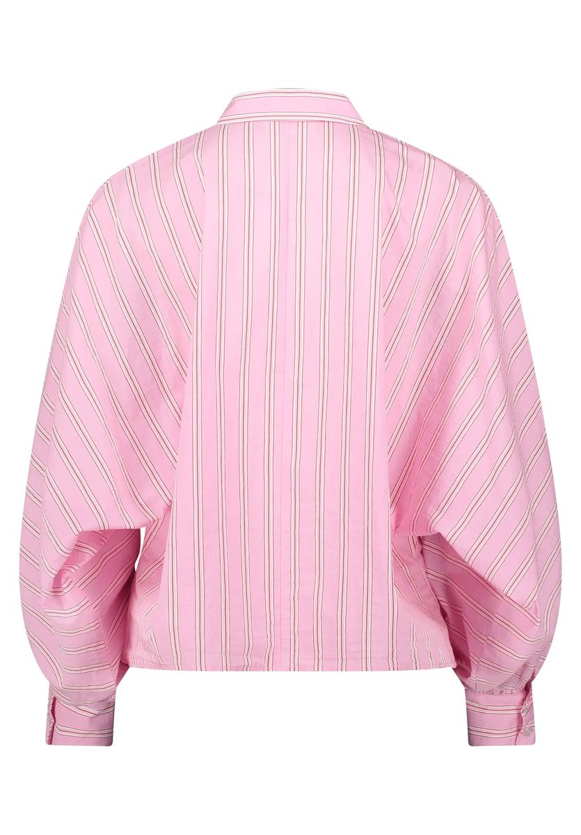 Gestreifte Oversize-Bluse mit Ballonärmeln