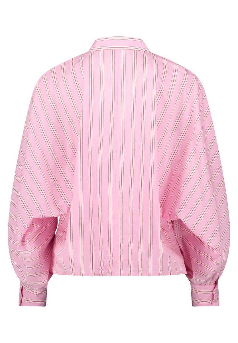 Gestreifte Oversize-Bluse mit Ballonärmeln