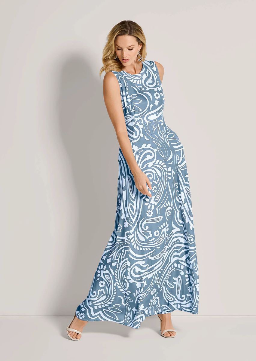 Ärmelloses Maxikleid mit Ornament-Druck