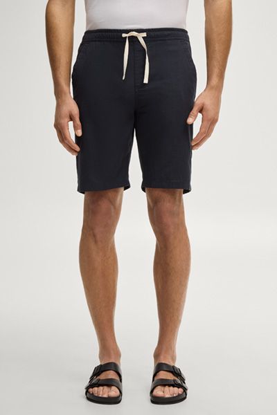 JOOP! Russ marineblaue Bermudashorts Lyocell Baumwolle Kordelzugbund