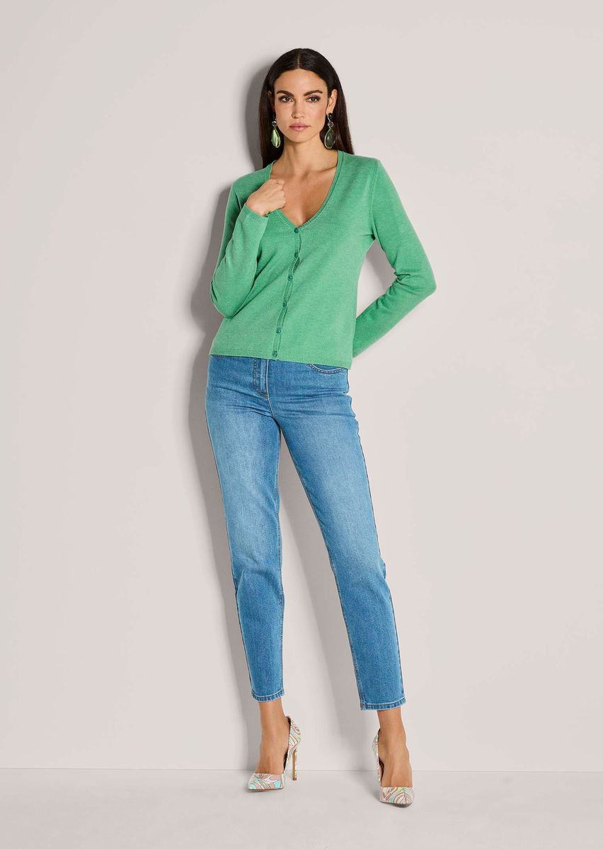 Feinstrick-Cardigan mit V-Ausschnitt