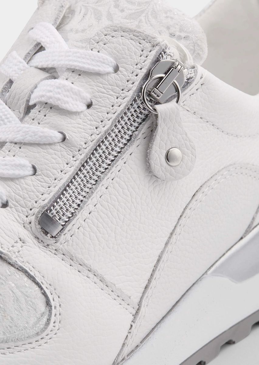Leder-Sneaker mit seitlichem Reißverschluss