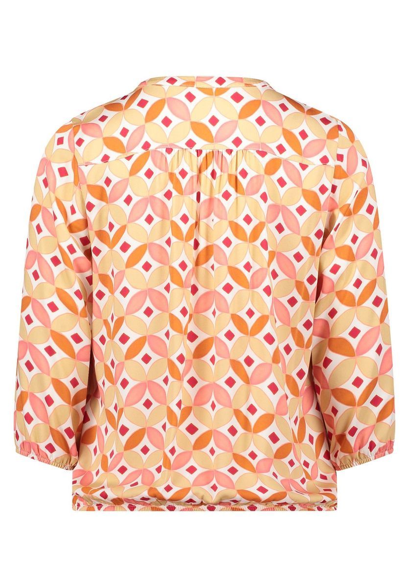 Geometrische Bluse mit 3/4 Ärmeln