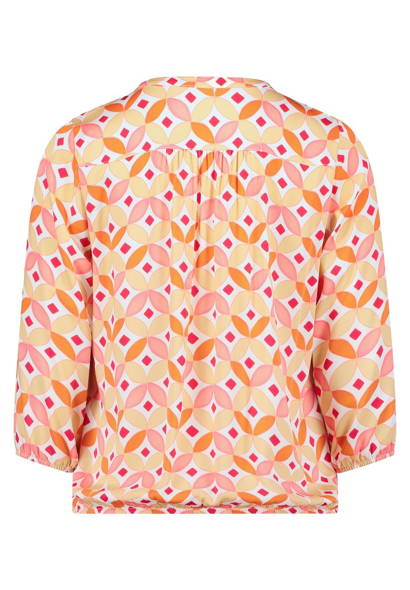 Geometrische Bluse mit 3/4 Ärmeln