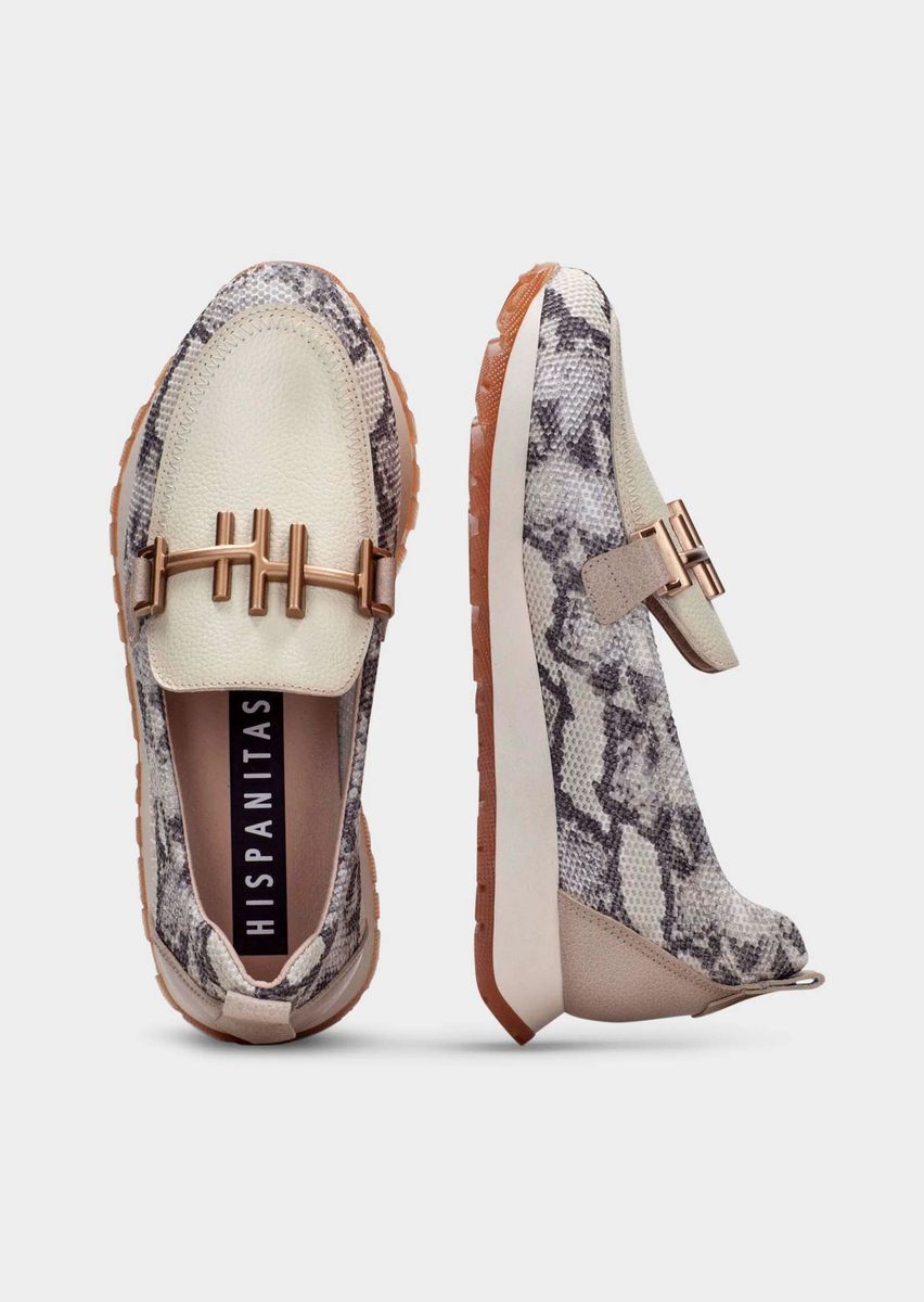 Loafer-Sneaker mit Schlangen-Print
