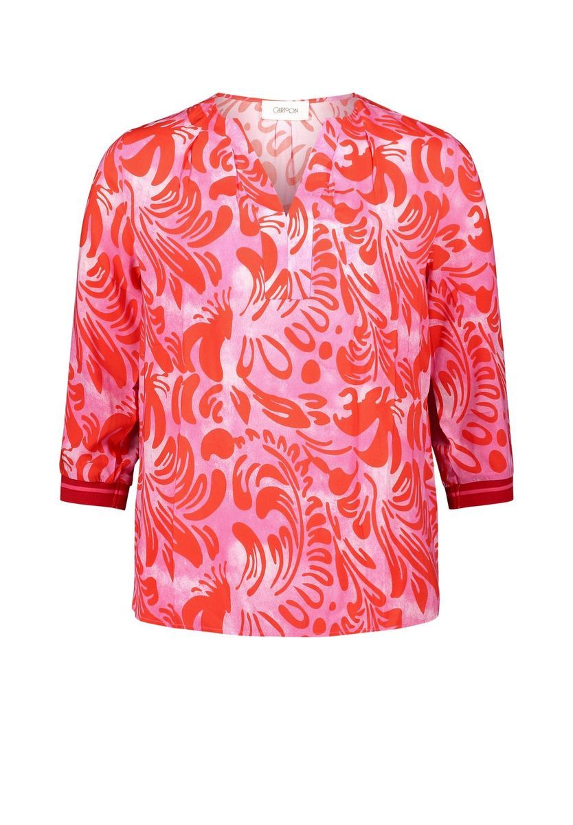 Geblümte Bluse mit Dreiviertelärmeln