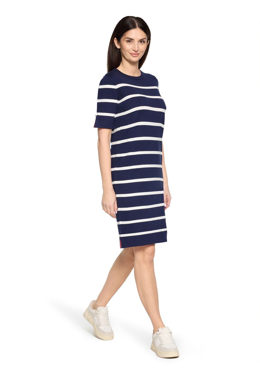 Gestreiftes Strick-Midikleid Lässig