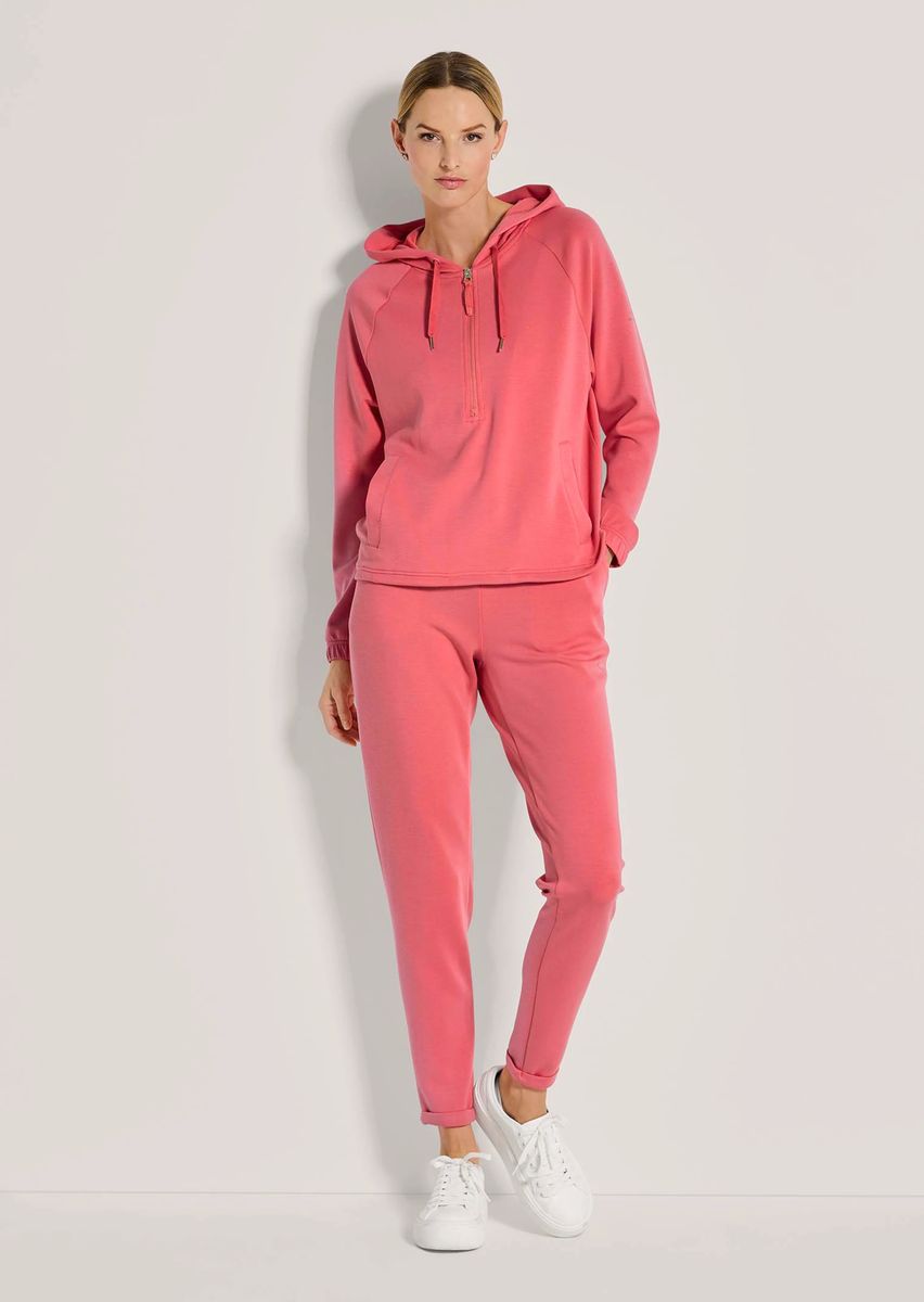 Hooded-Sweatshirt mit halbem Reißverschluss
