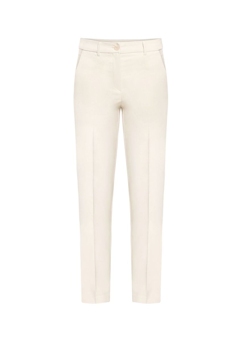 Klassische beige Mid-Waist Hose