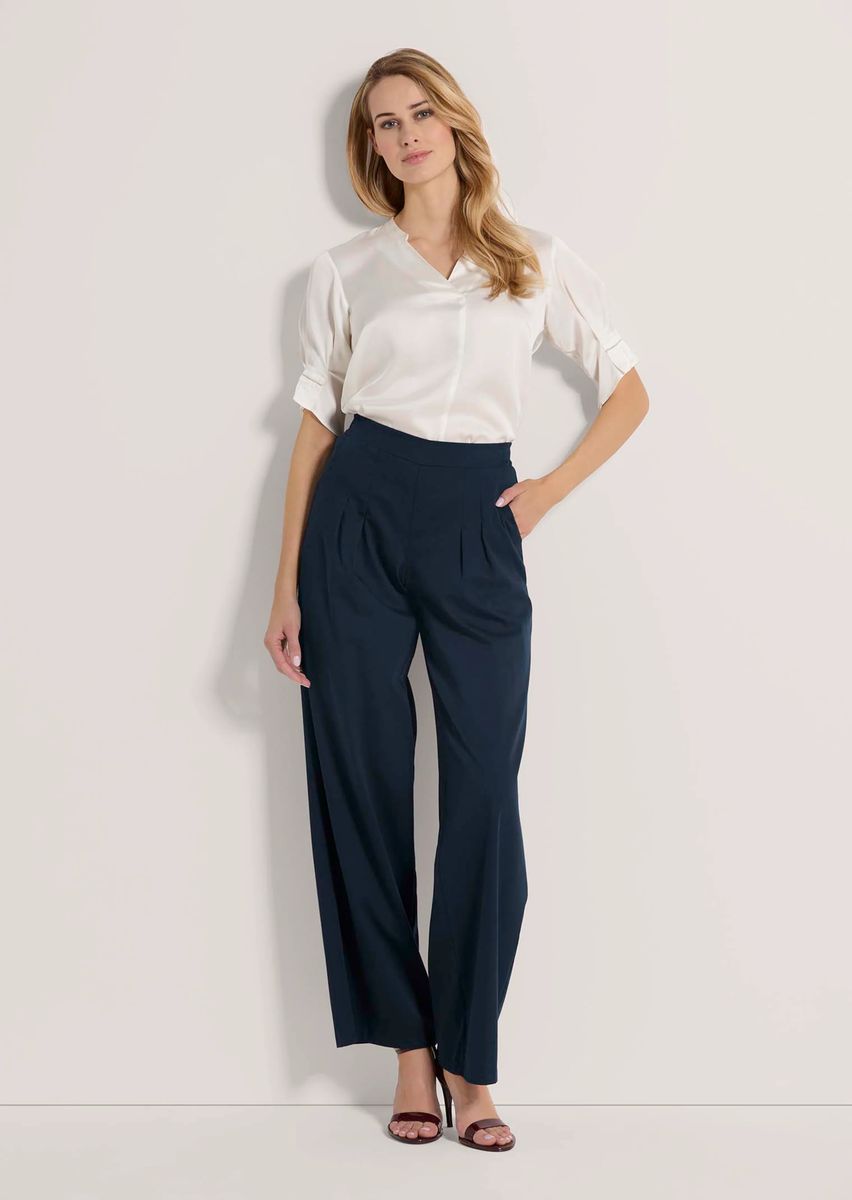 Elegante weite Bundfalten-Schlupfhose