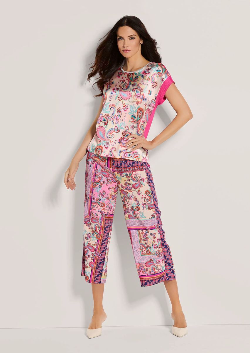 Paisley-Print Rundhals-Shirt