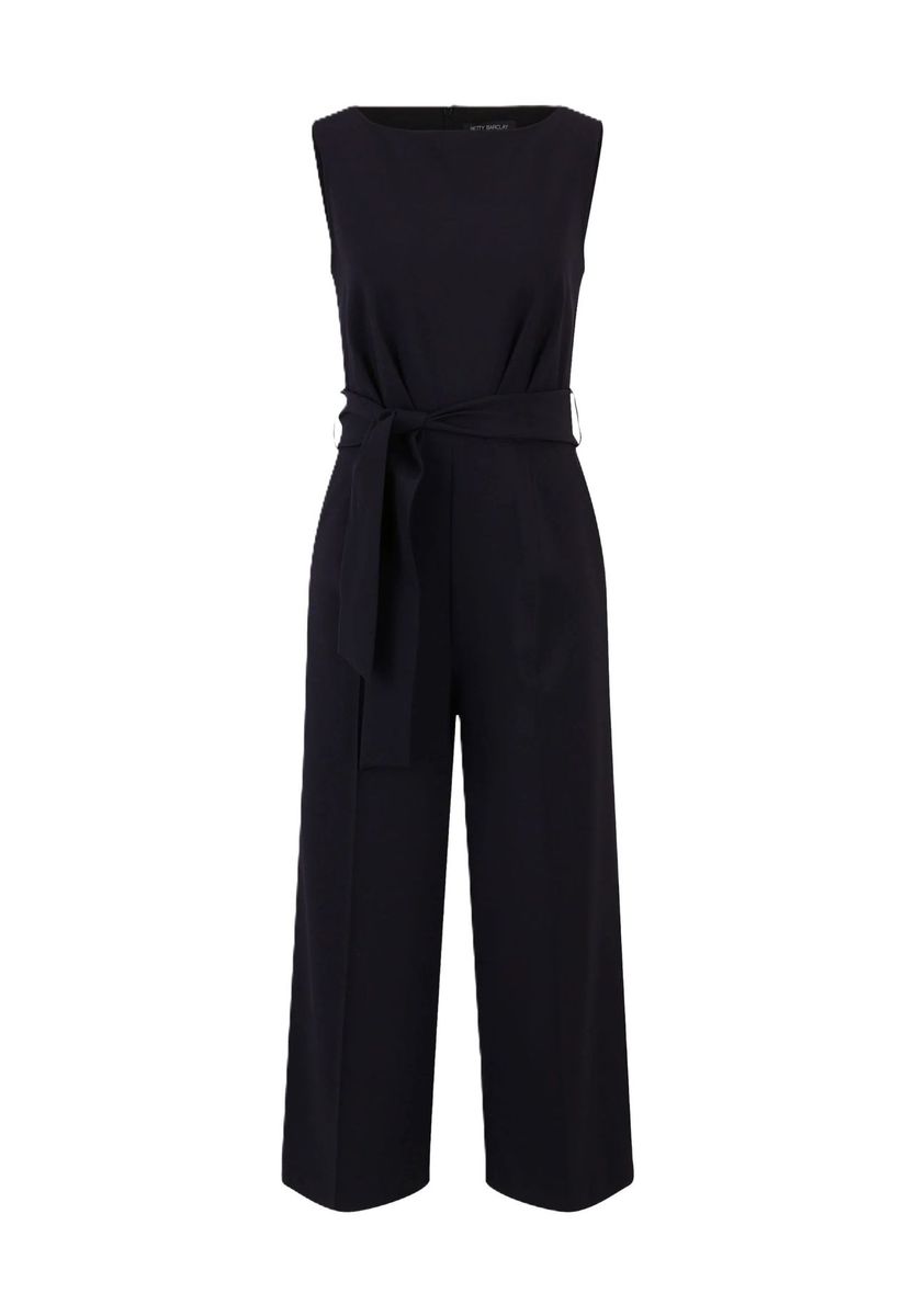 Ärmelloser, verkürzter Jumpsuit mit Gürtel