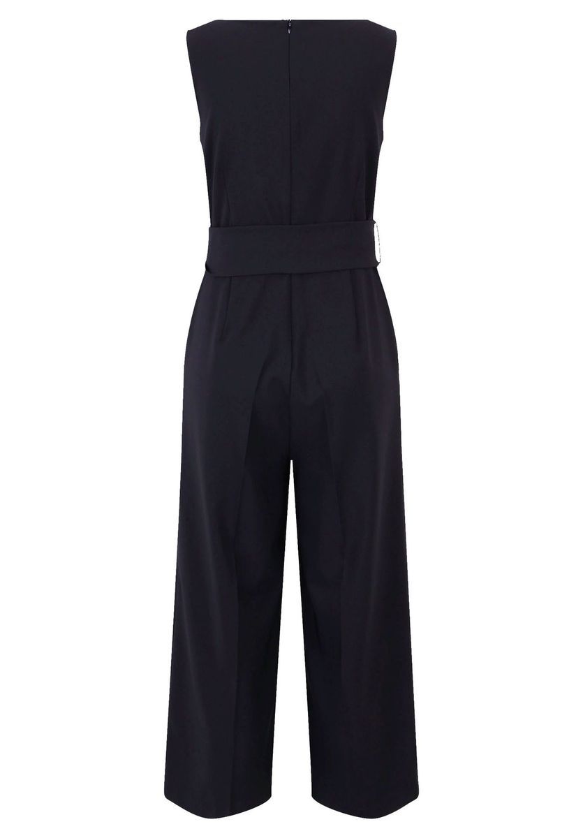 Ärmelloser, verkürzter Jumpsuit mit Gürtel