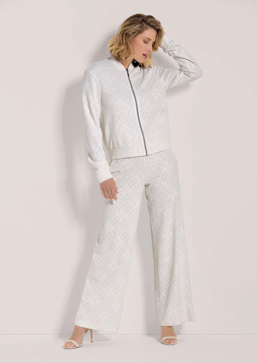 Strukturierter Blouson in Spitzen-Optik