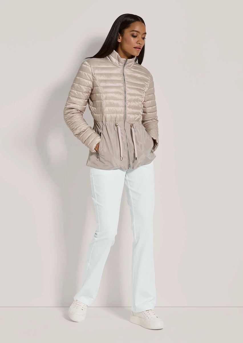 Steppjacke im Material-Mix mit Tunnelzug
