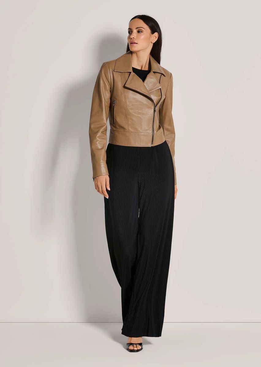 Taillierte Bikerjacke aus Lammnappa